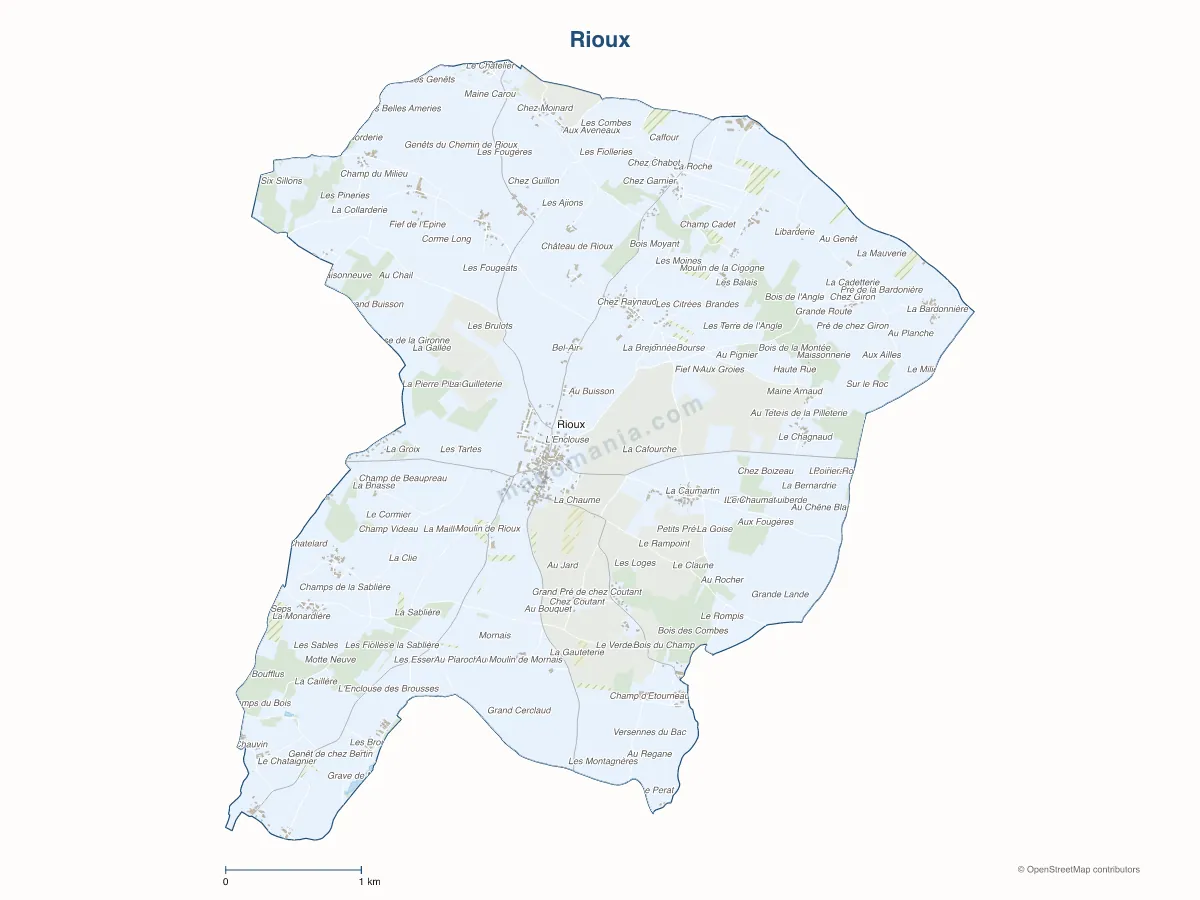 Carte de Rioux à personnaliser