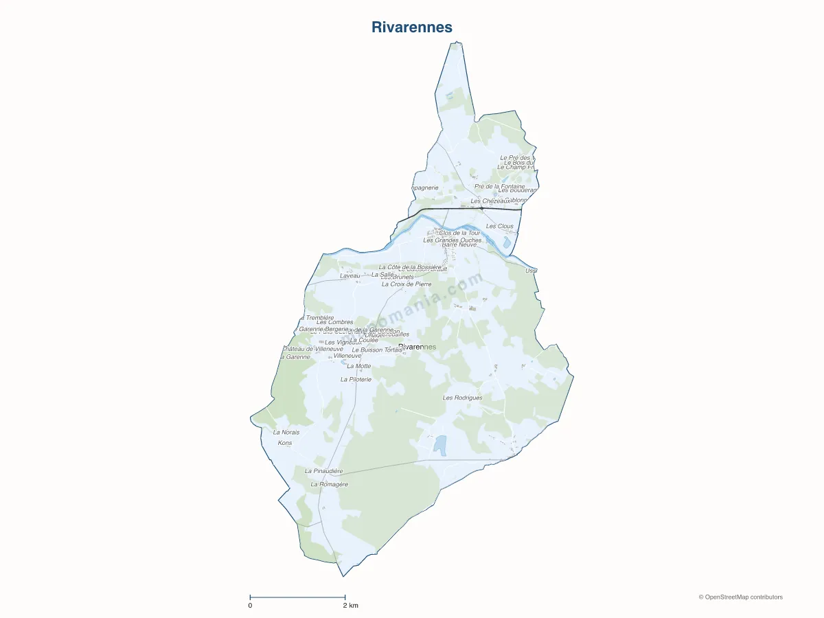 Carte de Rivarennes à personnaliser
