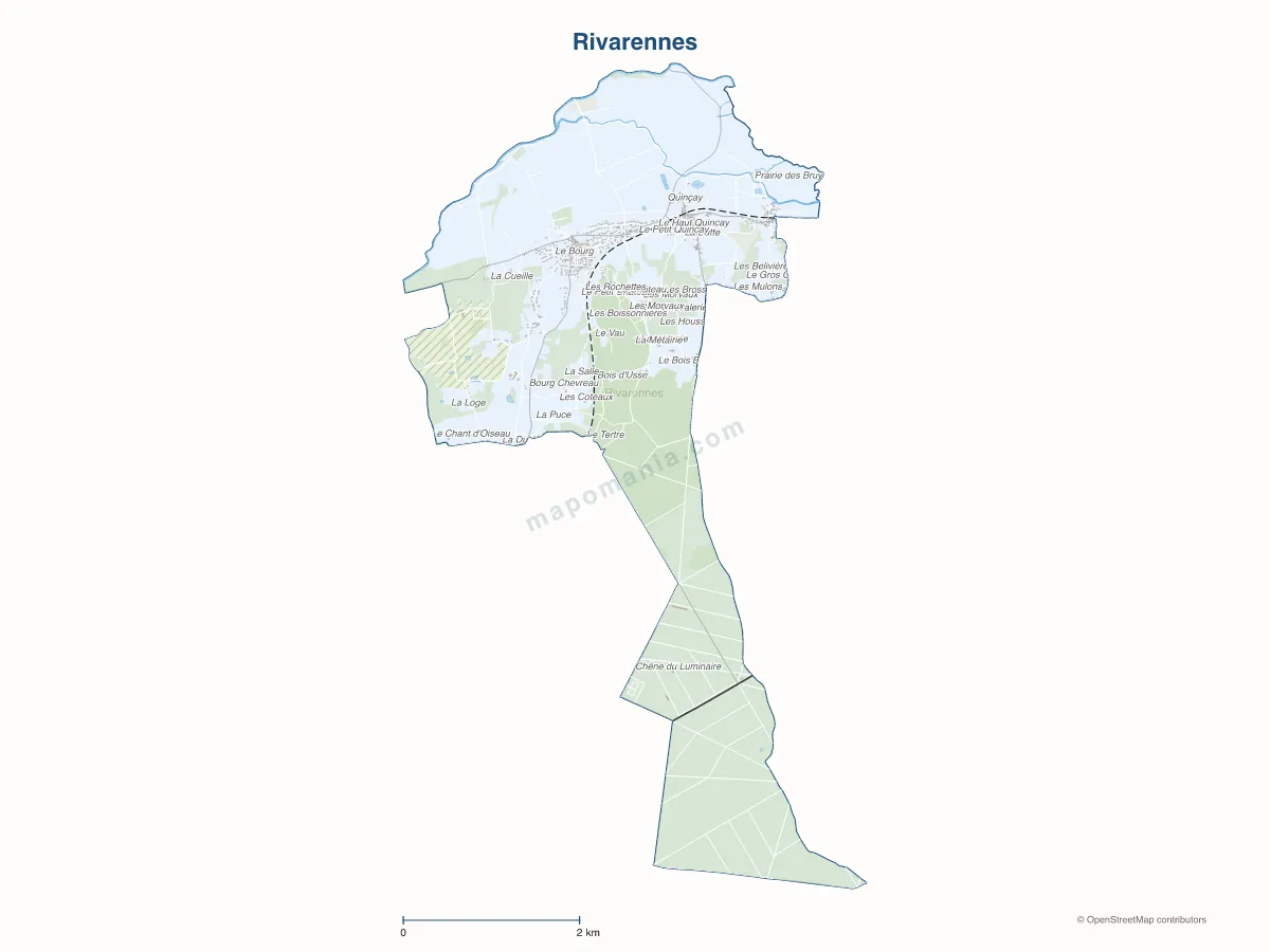 Carte de Rivarennes à personnaliser