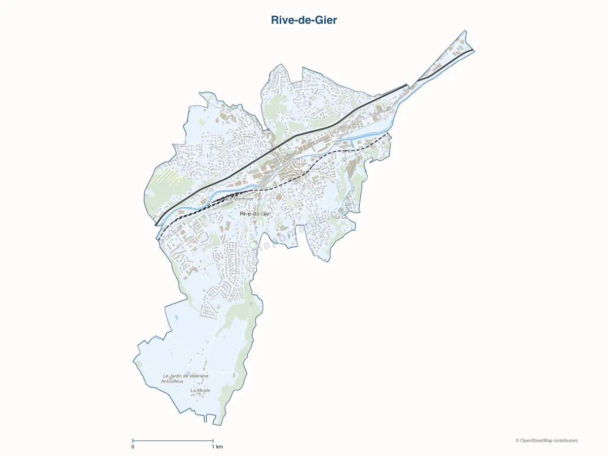 Carte de Rive-de-Gier à personnaliser