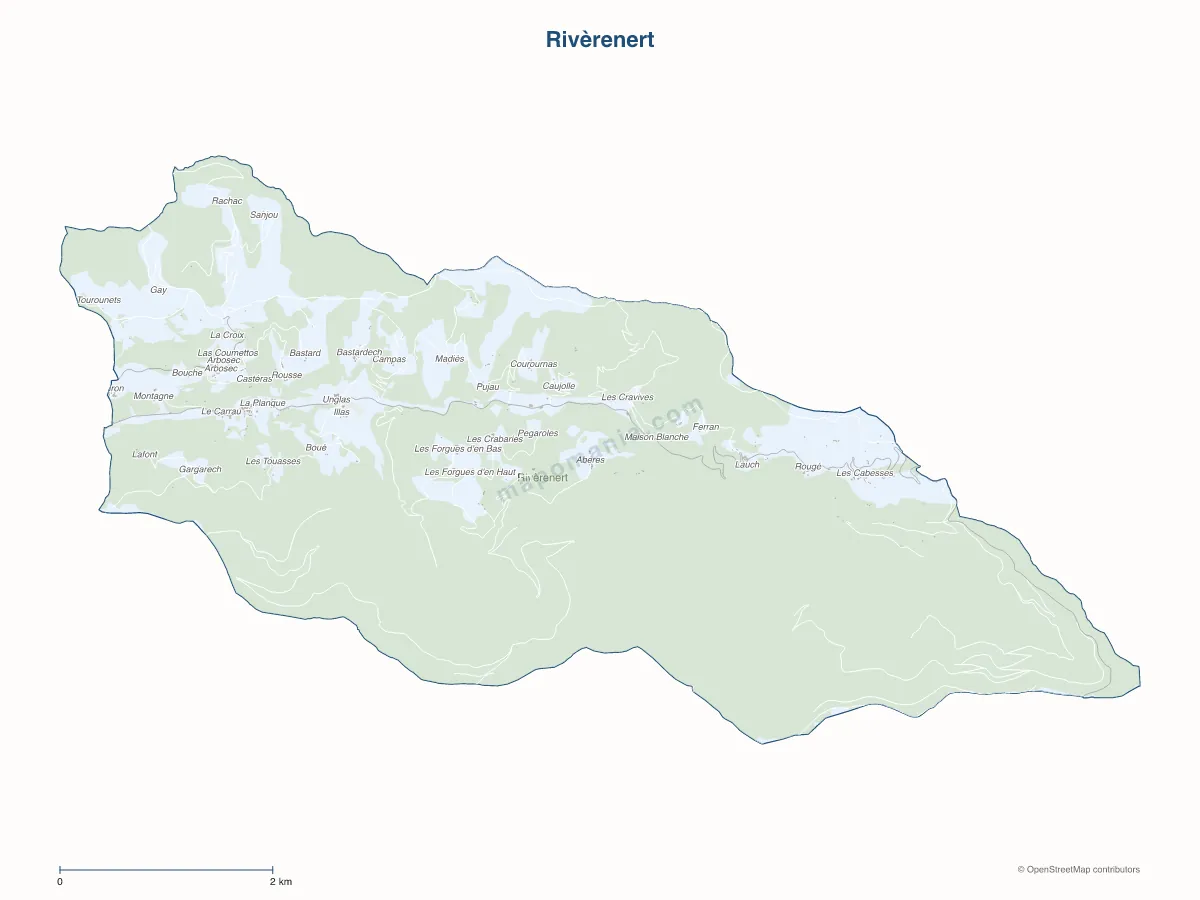 Carte de Rivèrenert à personnaliser