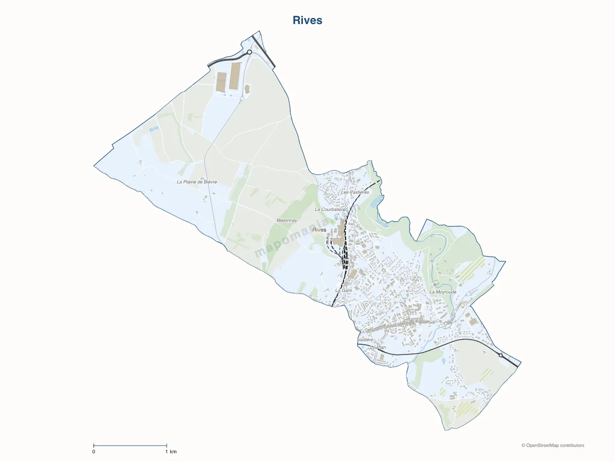 Carte de Rives à personnaliser