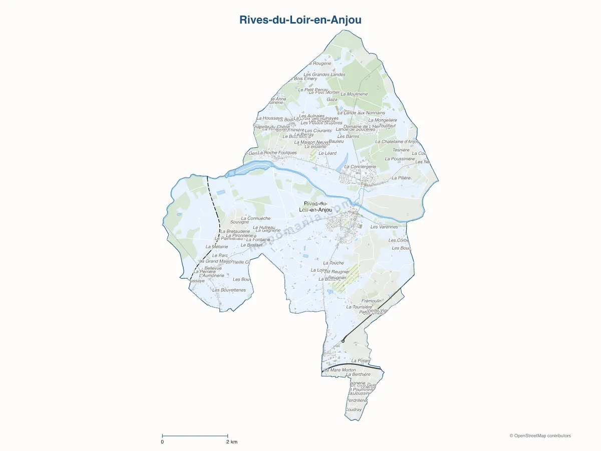 Carte de Rives-du-Loir-en-Anjou à personnaliser