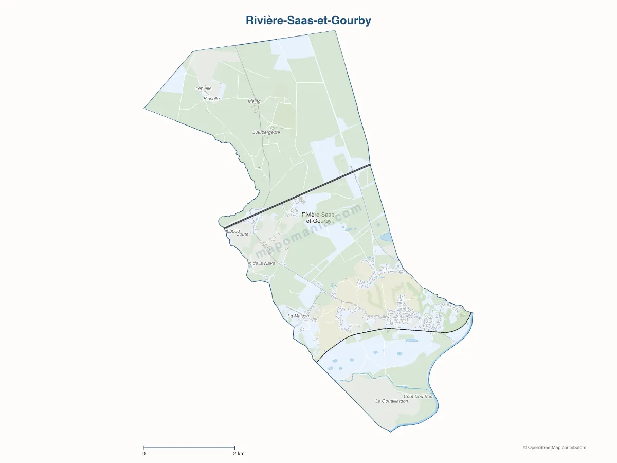 Carte de Rivière-Saas-et-Gourby à personnaliser