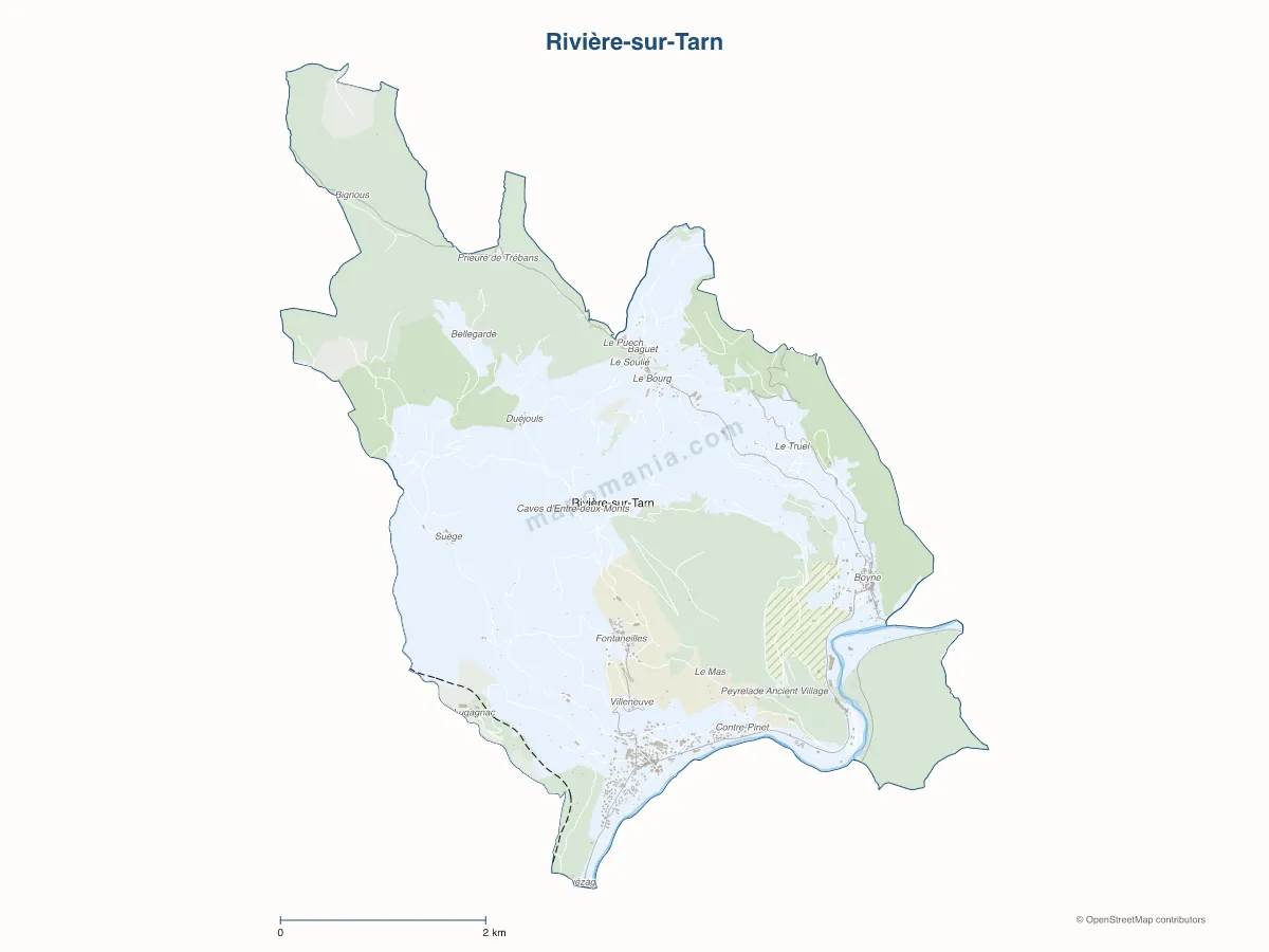 Carte de Rivière-sur-Tarn à personnaliser