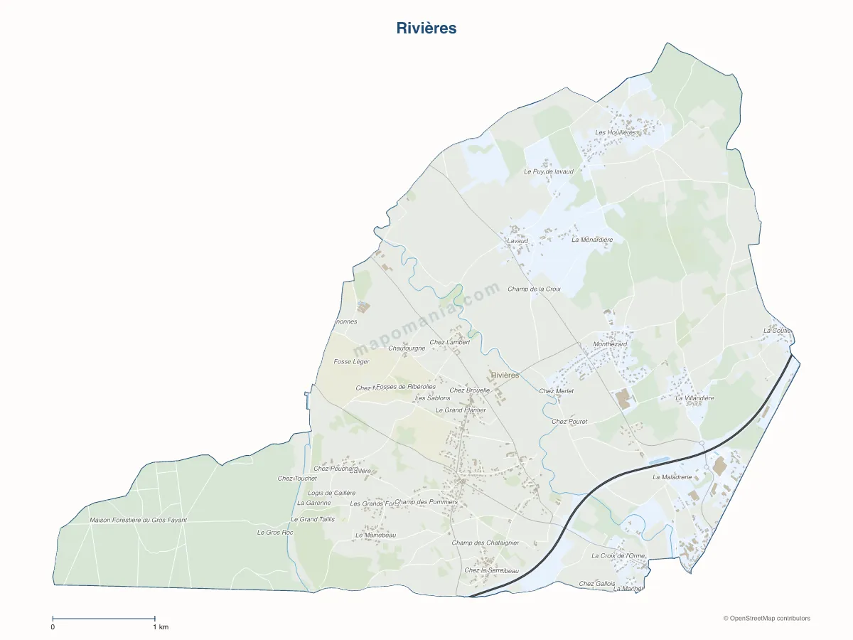 Carte de Rivières à personnaliser