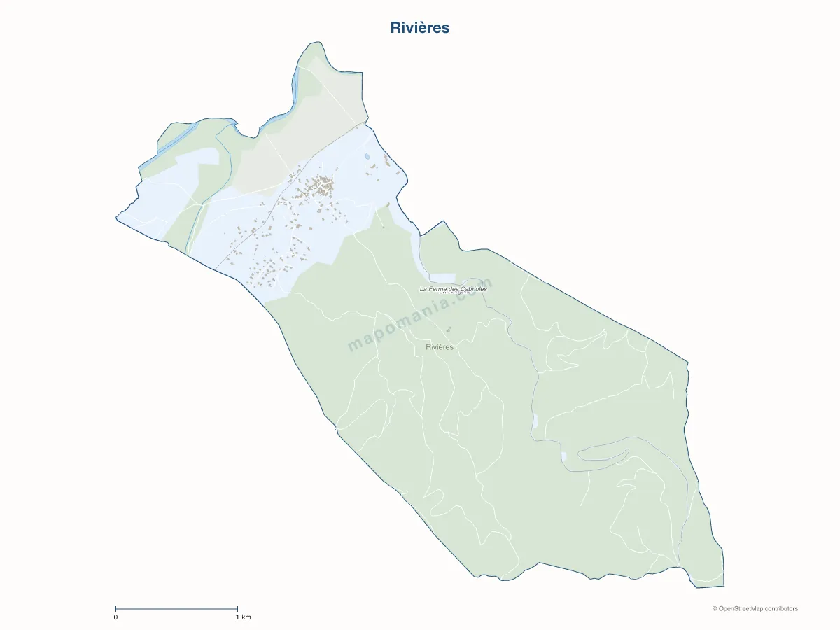 Carte de Rivières à personnaliser