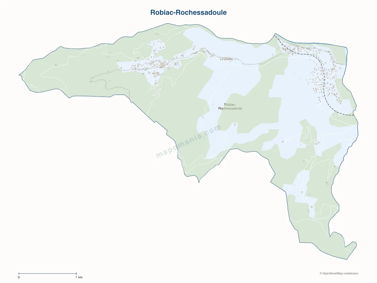 Carte de Robiac-Rochessadoule à personnaliser