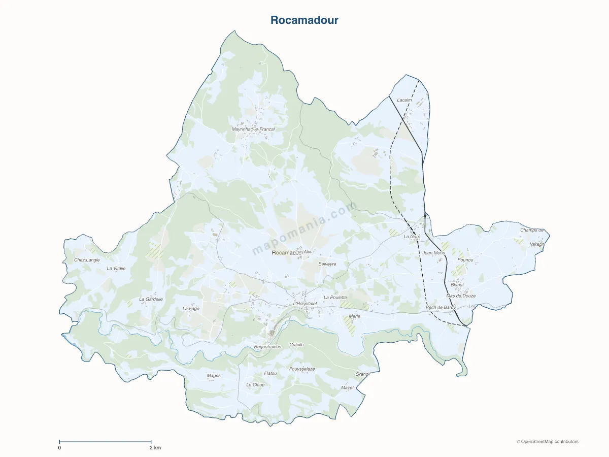 Carte de Rocamadour à personnaliser