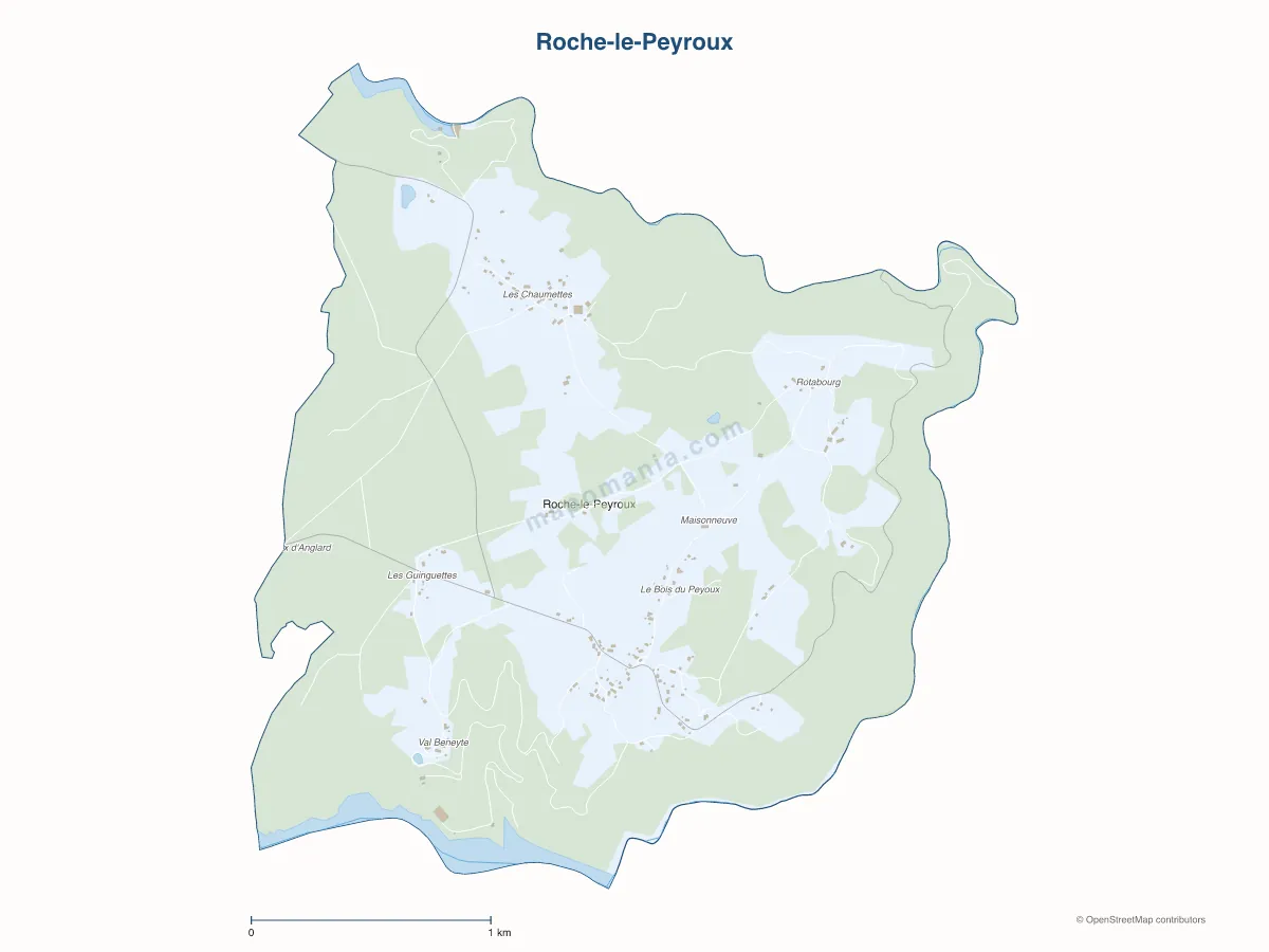 Carte de Roche-le-Peyroux à personnaliser