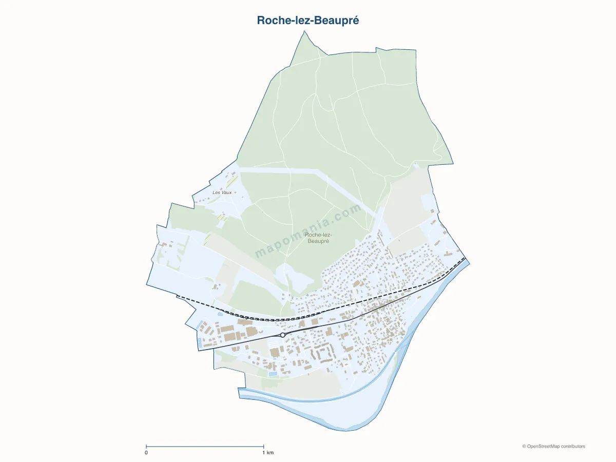Carte de Roche-lez-Beaupré à personnaliser