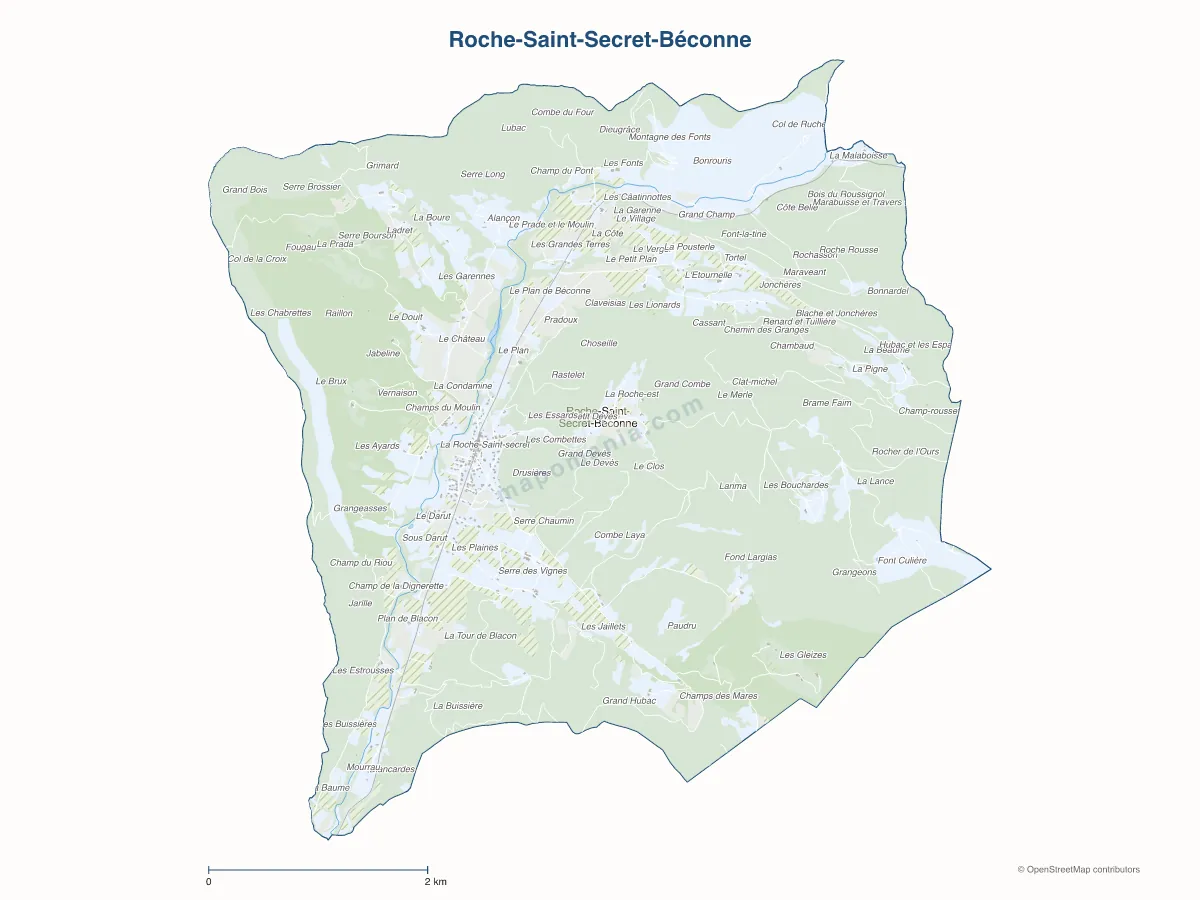 Carte de Roche-Saint-Secret-Béconne à personnaliser