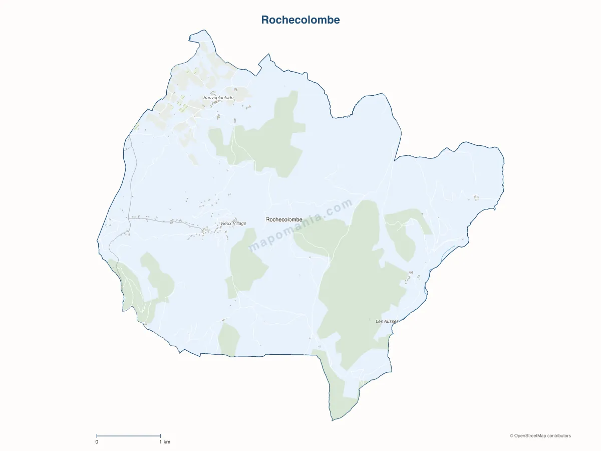 Carte de Rochecolombe à personnaliser