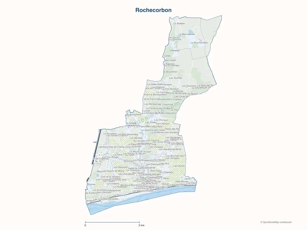 Carte de Rochecorbon à personnaliser