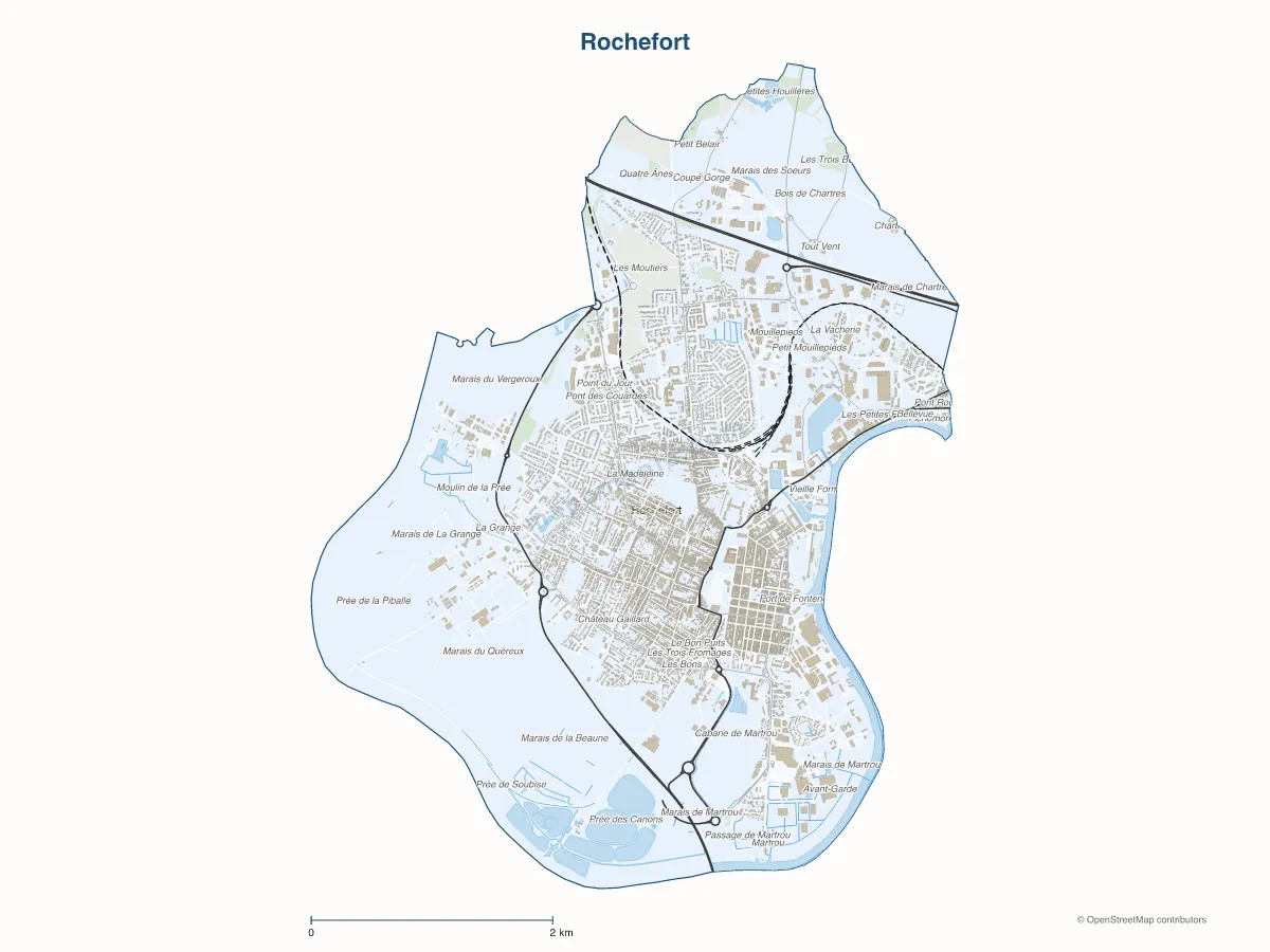 Carte de Rochefort à personnaliser