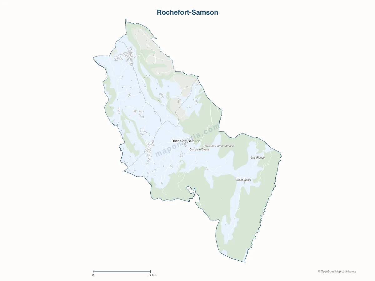 Carte de Rochefort-Samson à personnaliser