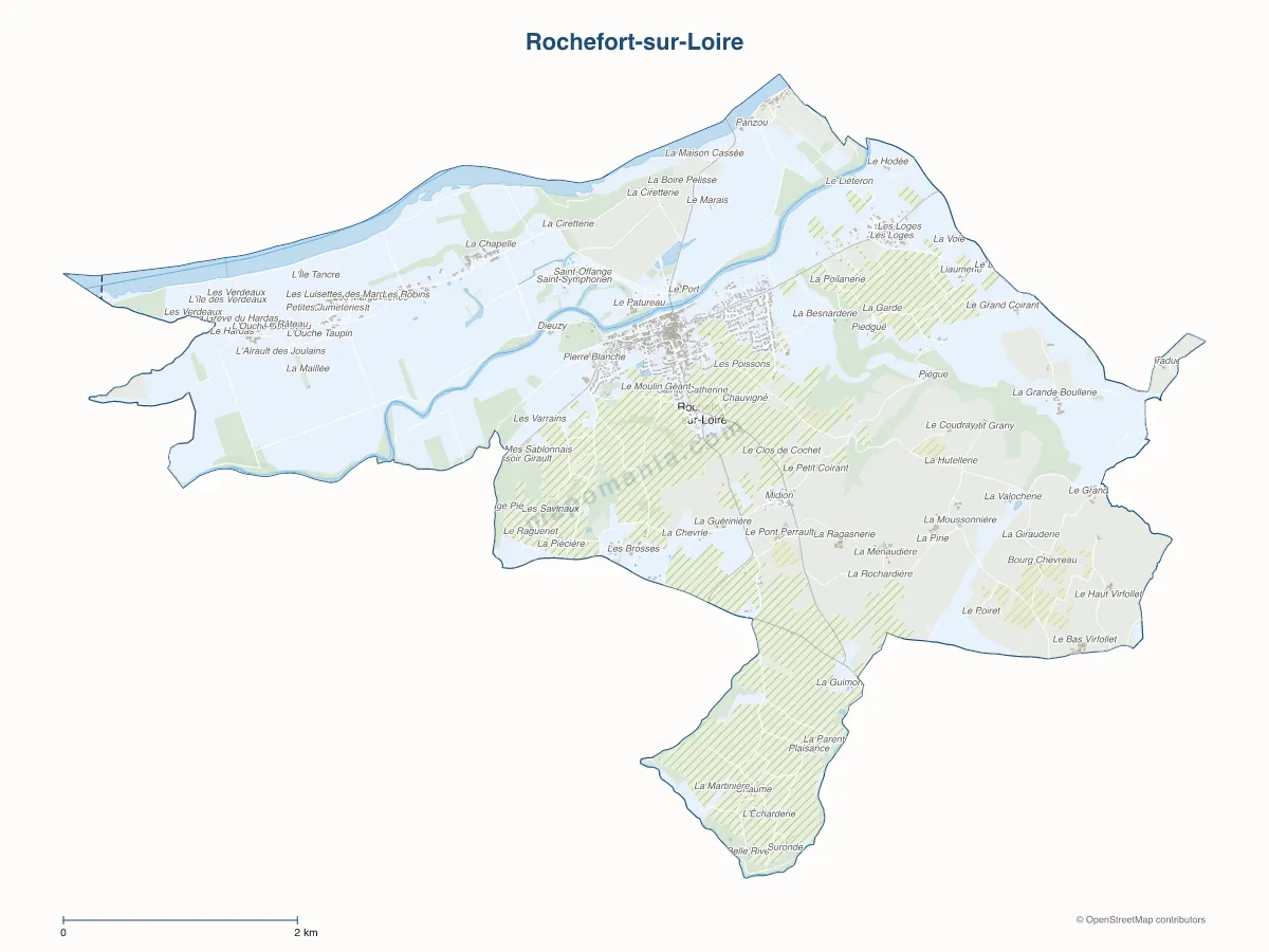 Carte de Rochefort-sur-Loire à personnaliser