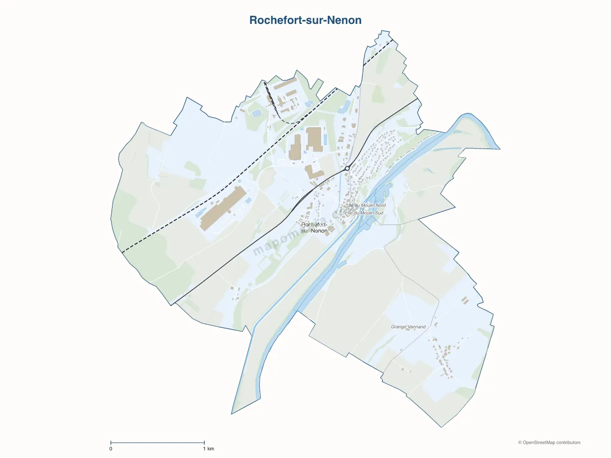 Carte de Rochefort-sur-Nenon à personnaliser