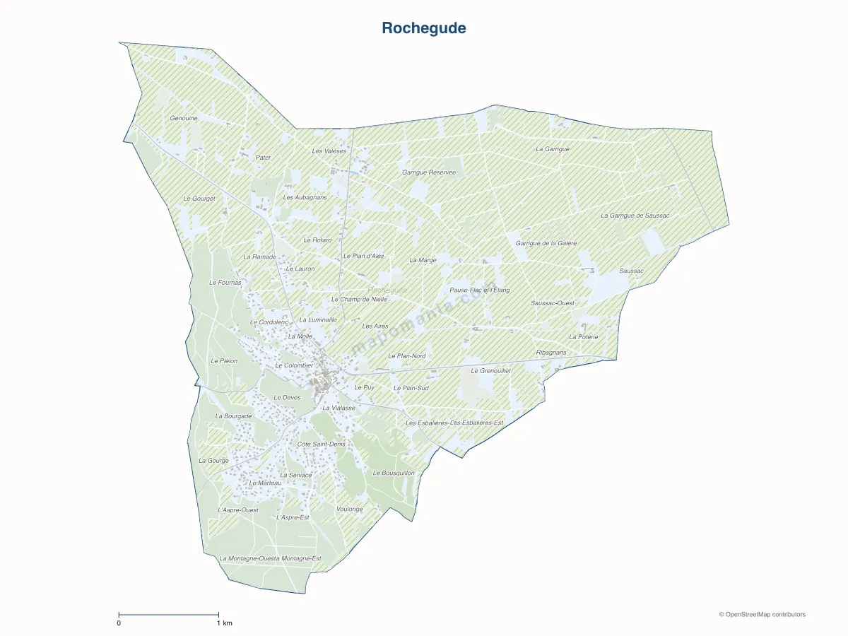 Carte de Rochegude à personnaliser
