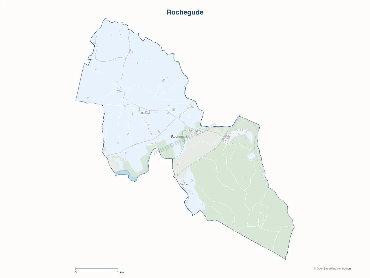 Carte de Rochegude à personnaliser