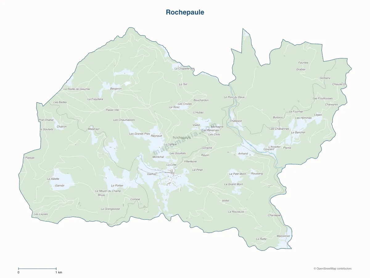 Carte de Rochepaule à personnaliser