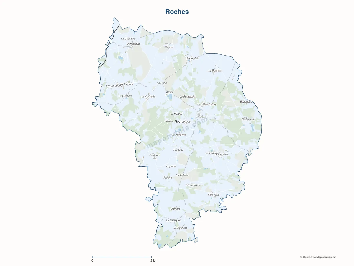 Carte de Roches à personnaliser