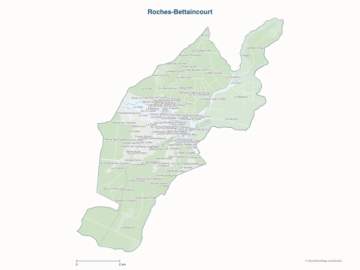 Carte de Roches-Bettaincourt à personnaliser