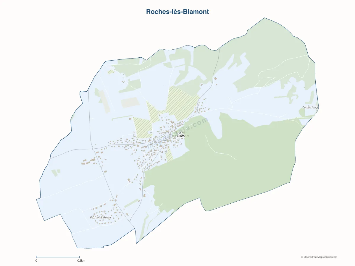 Carte de Roches-lès-Blamont à personnaliser