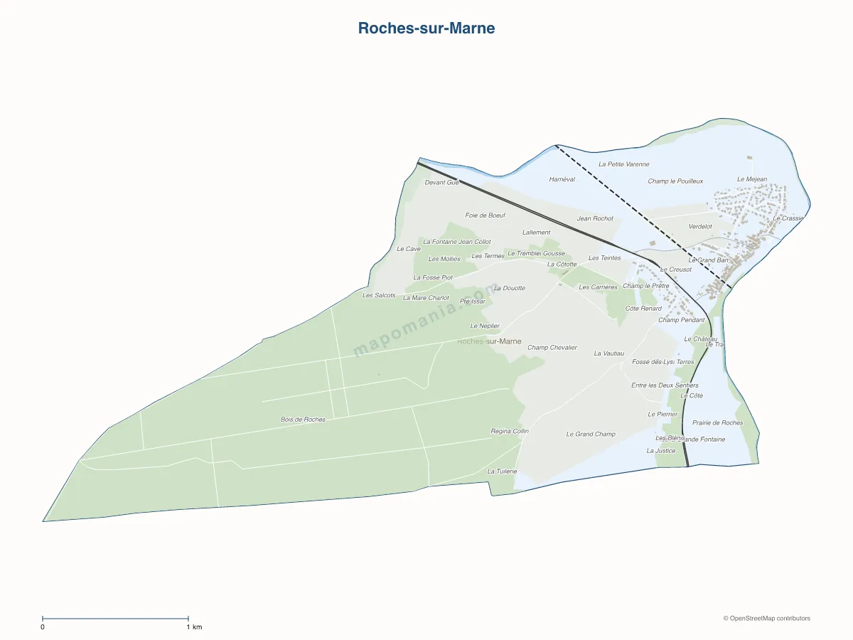 Carte de Roches-sur-Marne à personnaliser