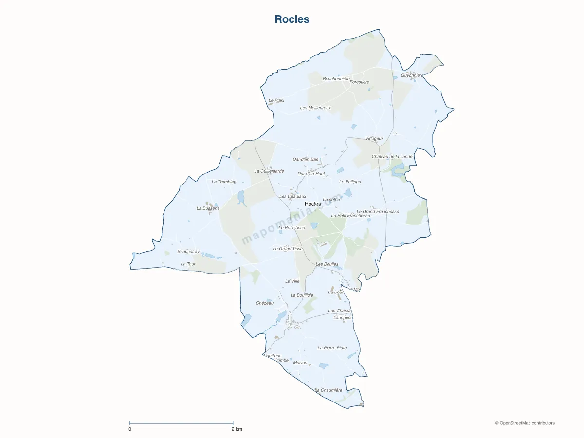 Carte de Rocles à personnaliser