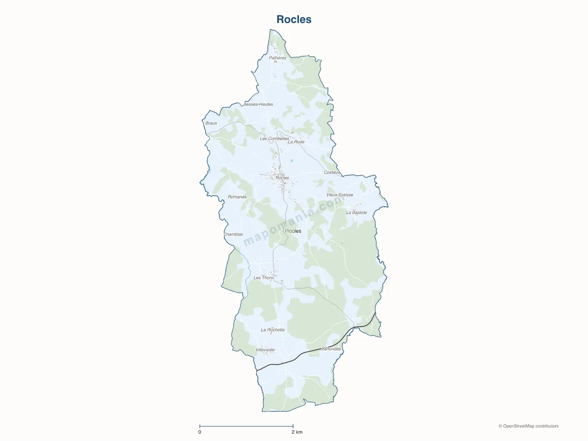 Carte de Rocles à personnaliser