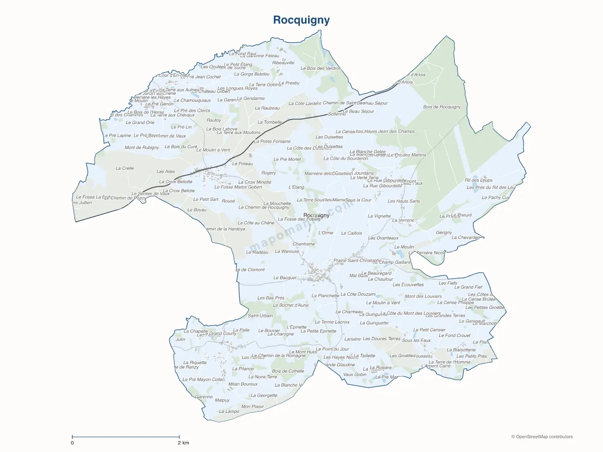 Carte de Rocquigny à personnaliser