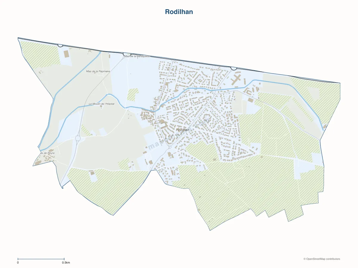 Carte de Rodilhan à personnaliser