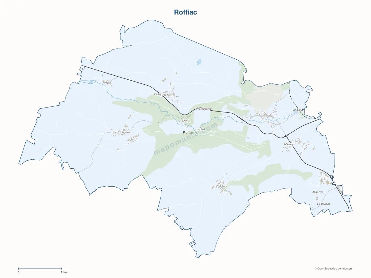 Carte de Roffiac à personnaliser