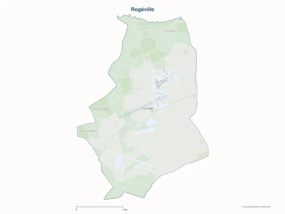 Carte de Rogéville à personnaliser