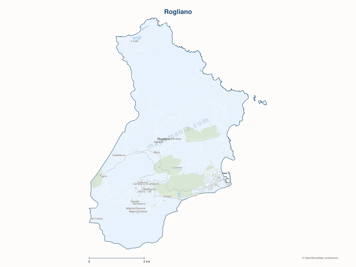 Carte de Rogliano à personnaliser