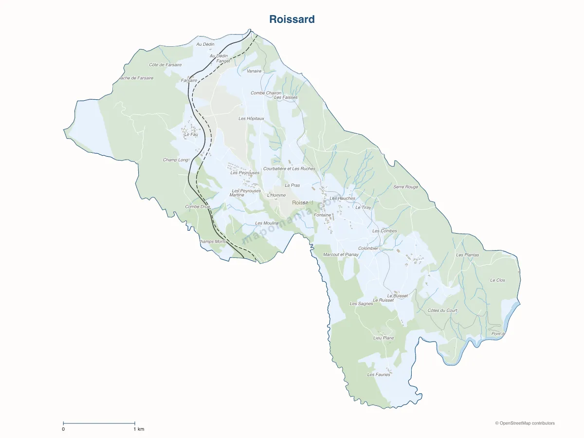 Carte de Roissard à personnaliser