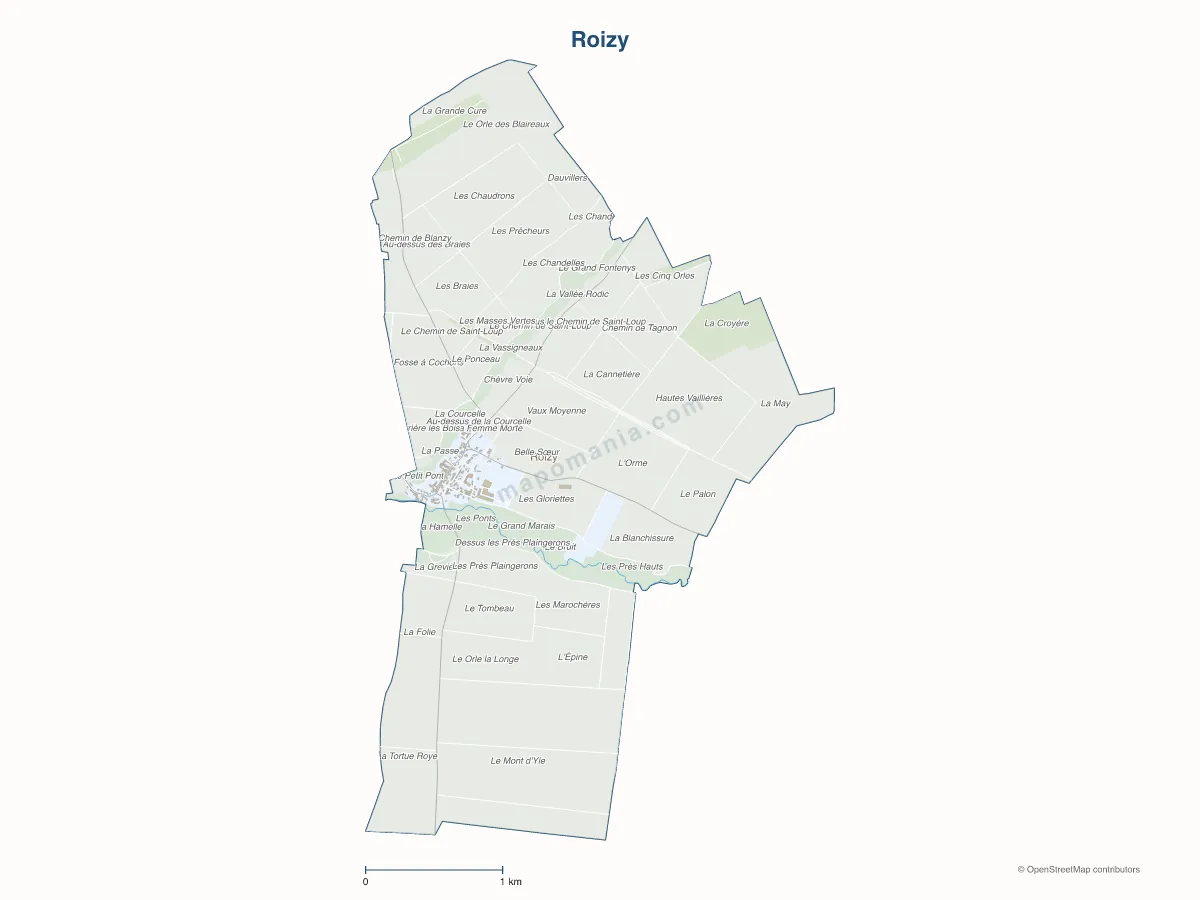 Carte de Roizy à personnaliser