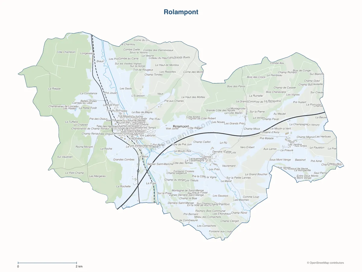 Carte de Rolampont à personnaliser