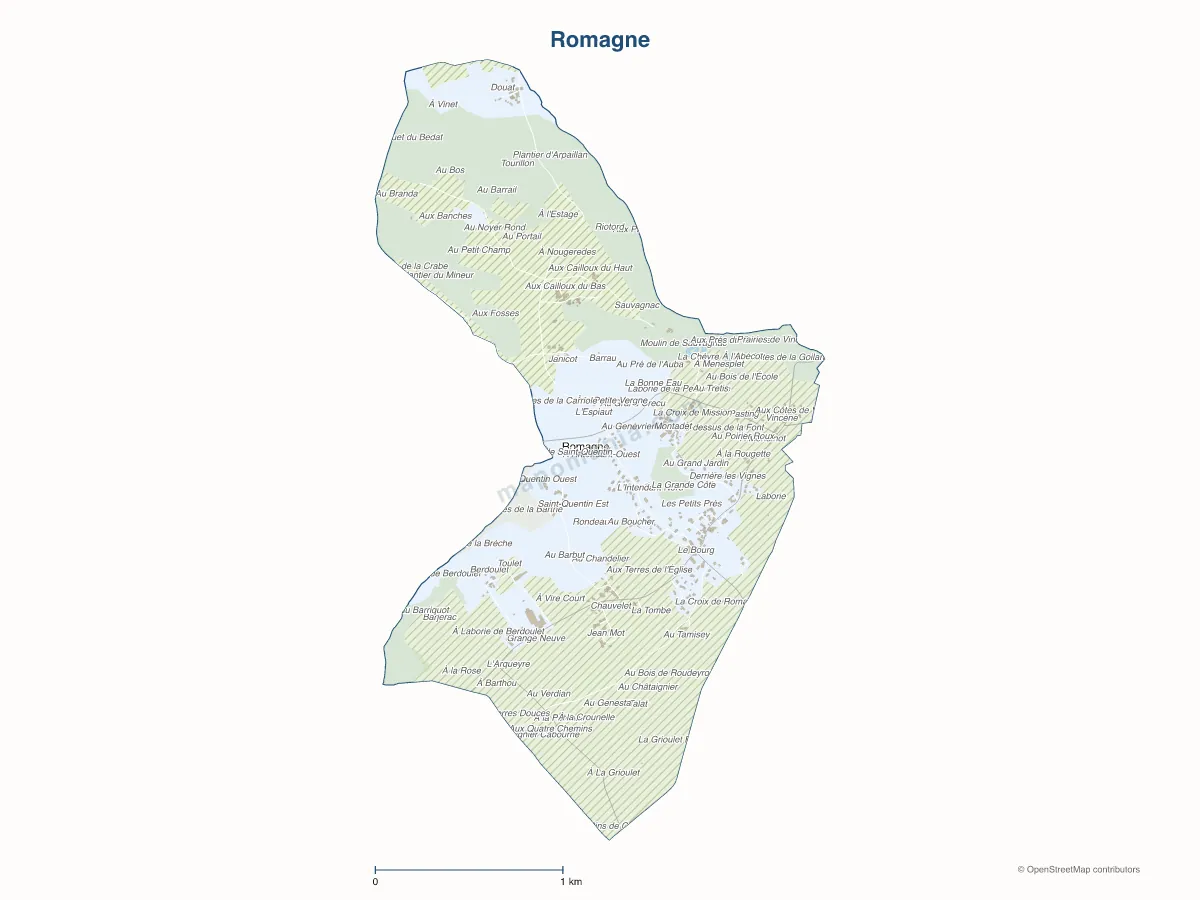 Carte de Romagne à personnaliser