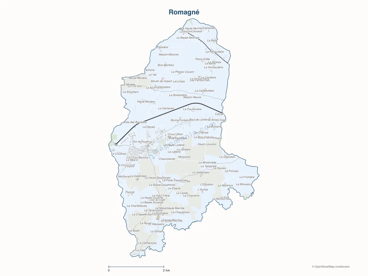 Carte de Romagné à personnaliser