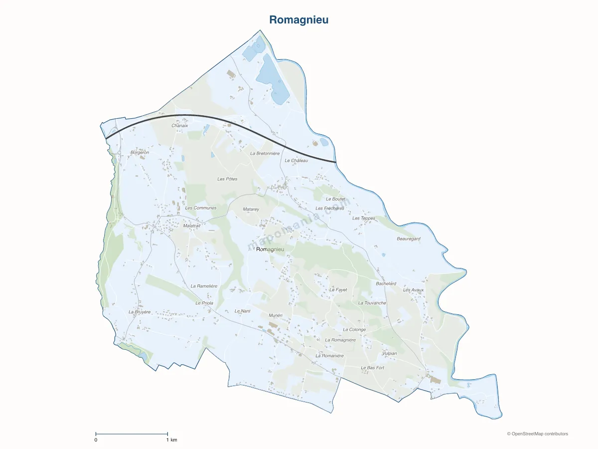 Carte de Romagnieu à personnaliser