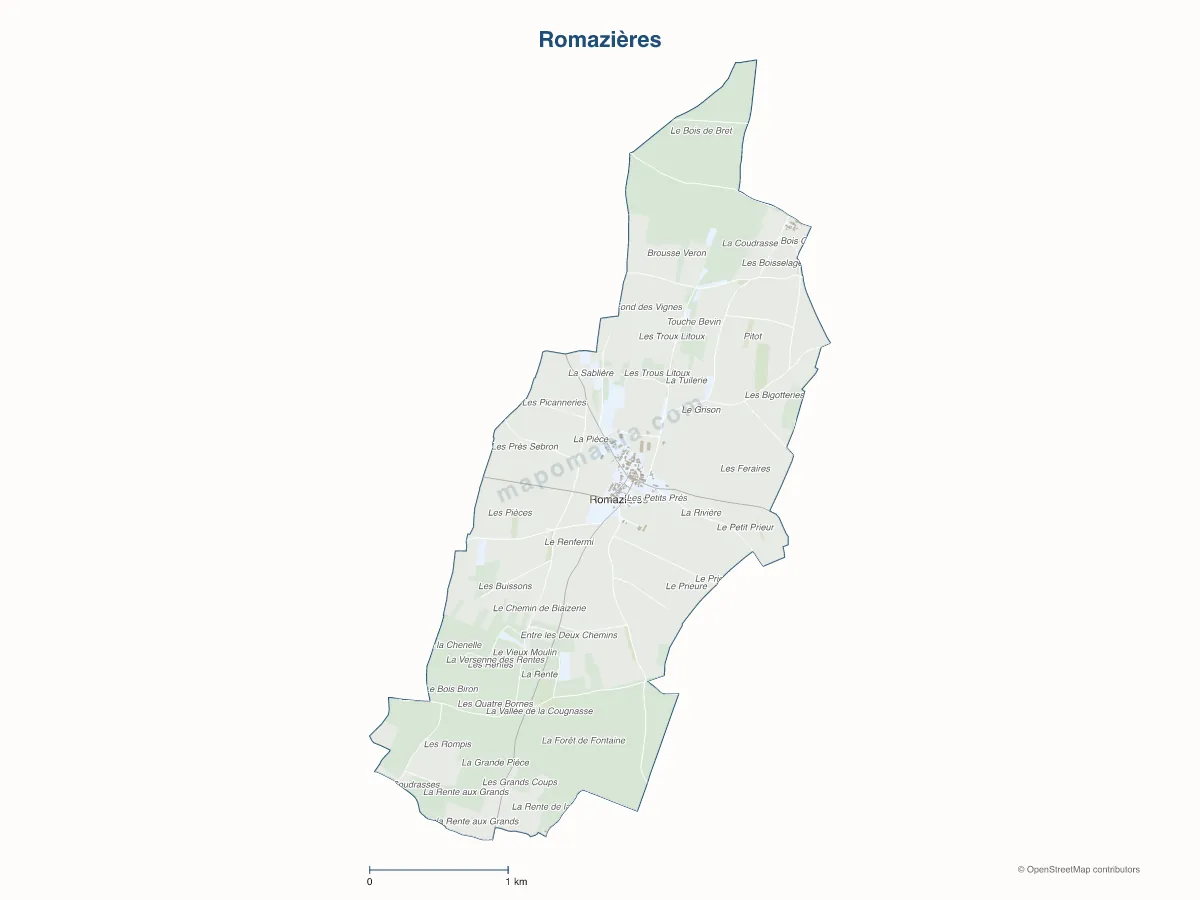 Carte de Romazières à personnaliser