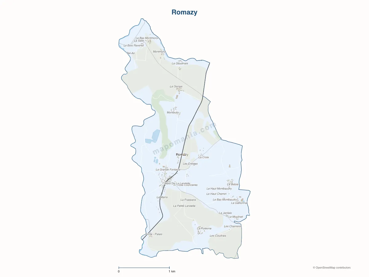 Carte de Romazy à personnaliser