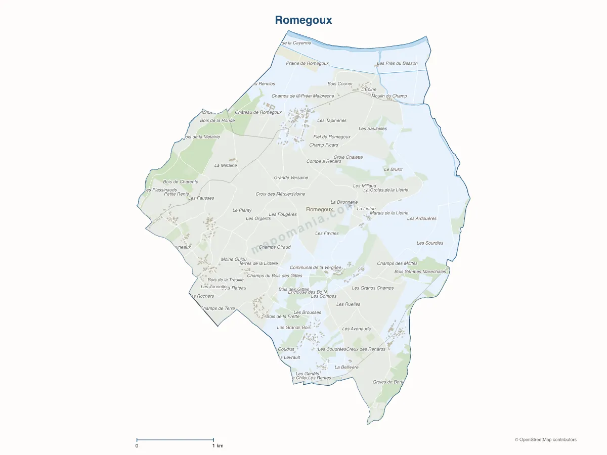 Carte de Romegoux à personnaliser