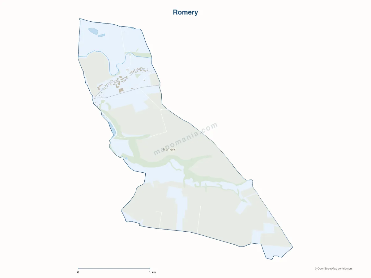 Carte de Romery à personnaliser