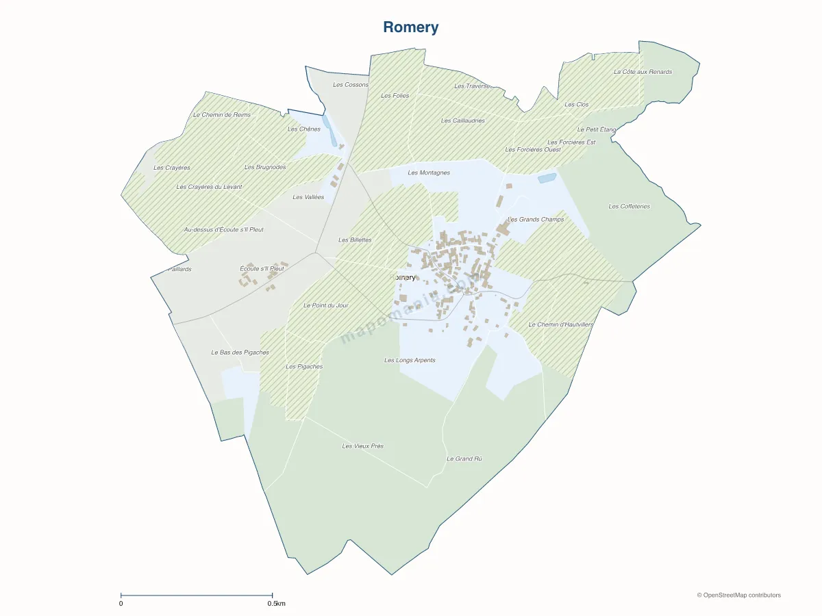 Carte de Romery à personnaliser