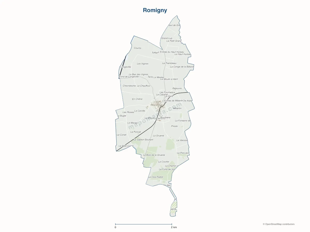 Carte de Romigny à personnaliser