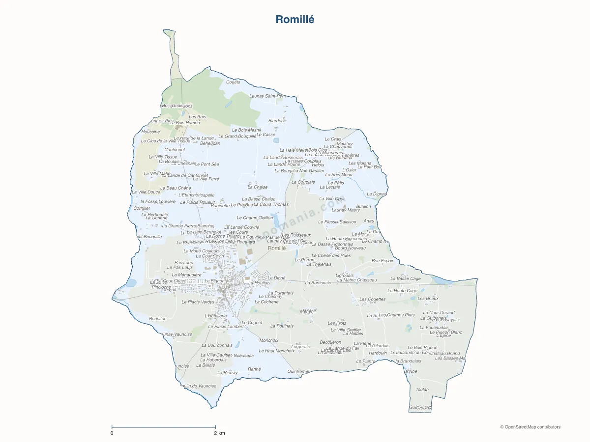 Carte de Romillé à personnaliser