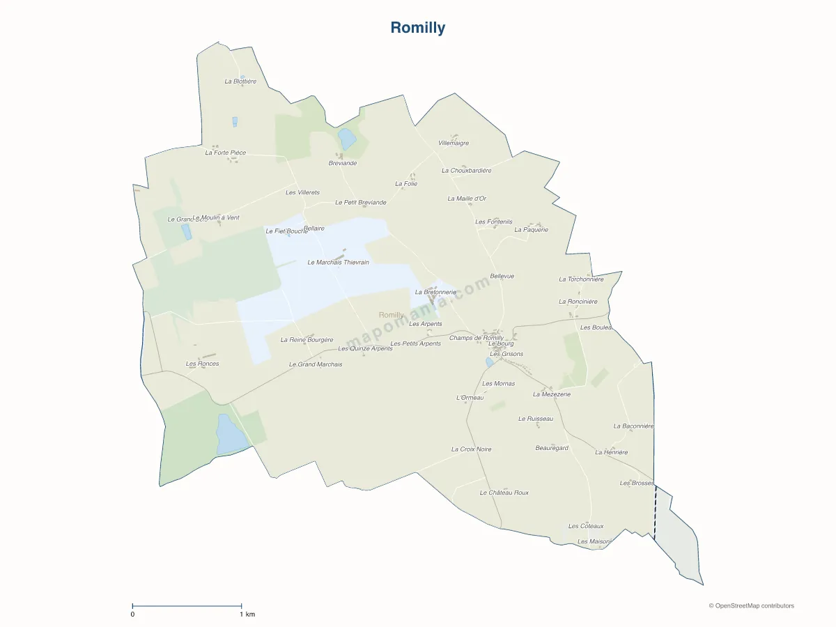 Carte de Romilly à personnaliser